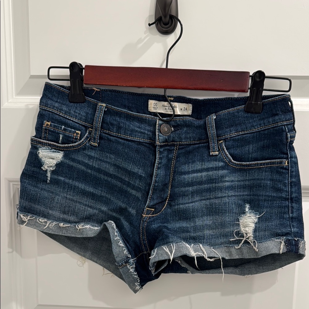 Abercrombie & Fitch Denim Shorts Distressed Cut-Off Style